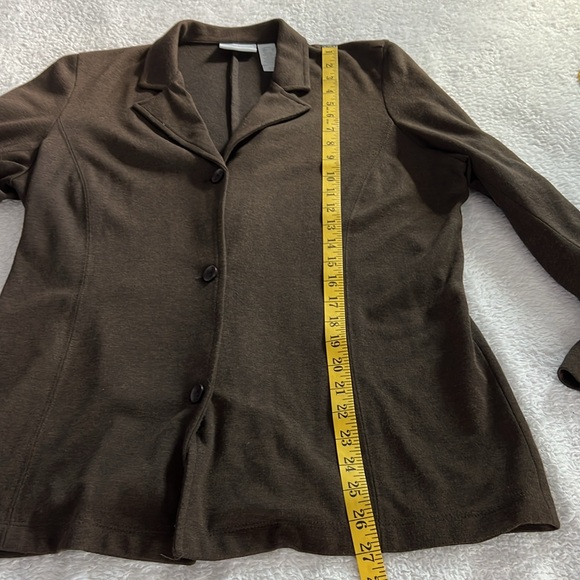 Women’s Liz Claiborne Dark Brown Blazer Jacket Size Petite L, Pre-owned - Picture 5 of 8